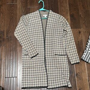 Nine West Women's Houndstooth Open Front Coat